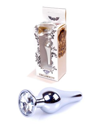 Jewellery Silver BUTT PLUG- Clear