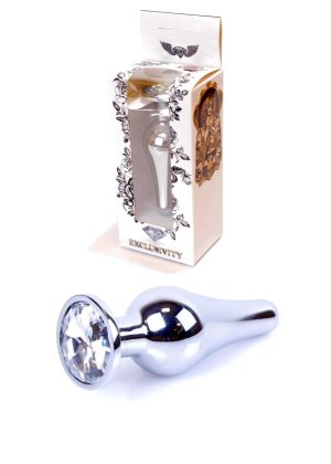 Jewellery Silver BUTT PLUG- Clear