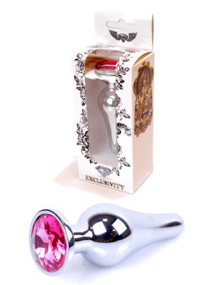 Jewellery Silver BUTT PLUG- Pink