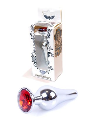 Jewellery Silver BUTT PLUG- Red