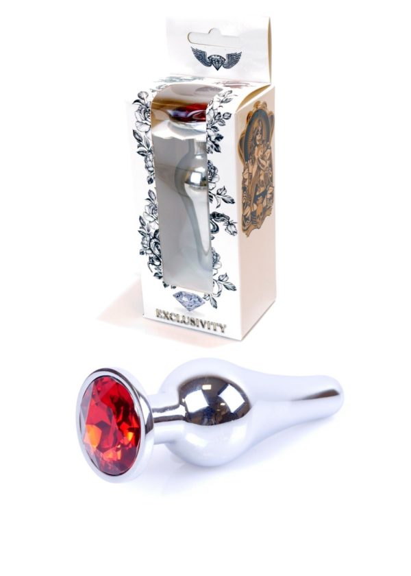 Jewellery Silver BUTT PLUG- Red