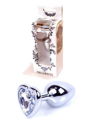 Jewellery Silver Heart PLUG- Clear