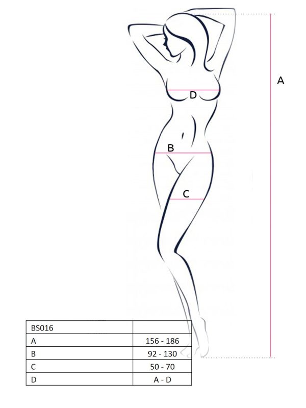Bodystocking – mrežasti kombinezon BS016 Black - Slika 6