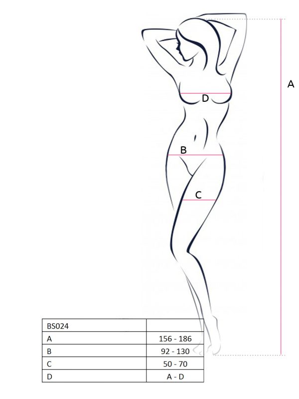 Bodystocking – mrežasti kombinezon BS024 Black - Slika 6
