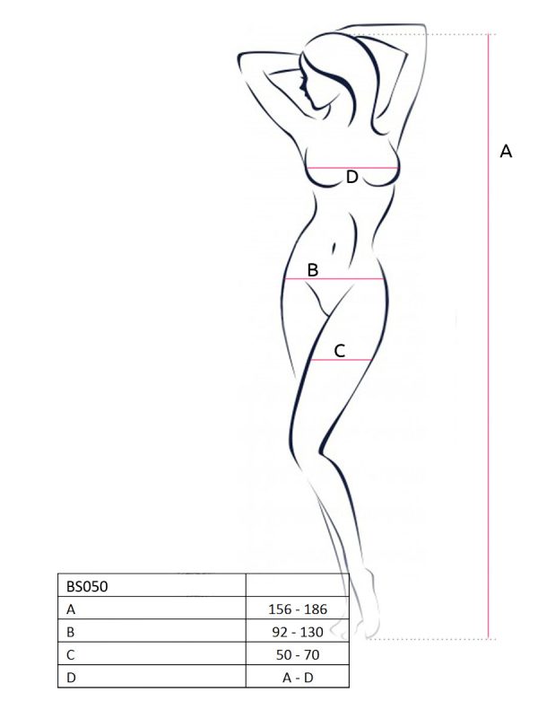 Bodystocking – mrežasti kombinezon BS050 Black - Slika 8