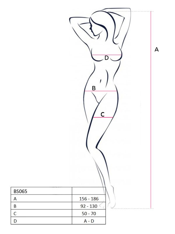 Bodystocking – mrežasti kombinezon BS065 Black - Slika 8