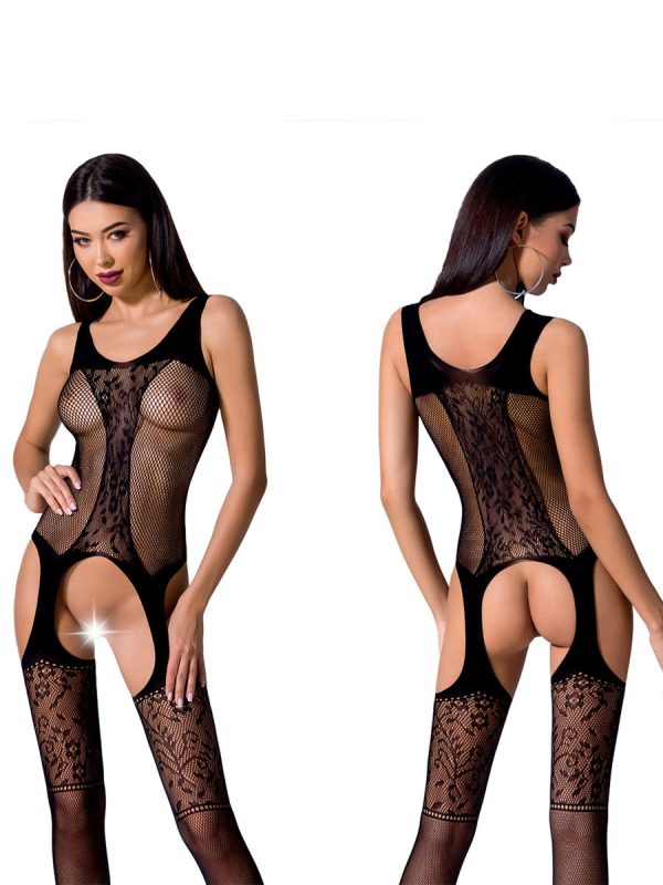 Bodystocking – mrežasti kombinezon BS072 Black - Slika 4