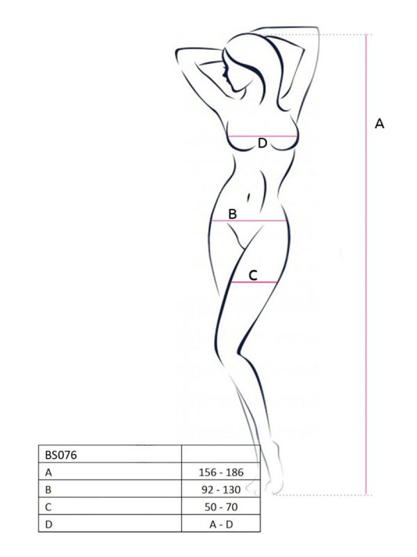 Bodystocking – mrežasti kombinezon BS076 Black - Slika 8