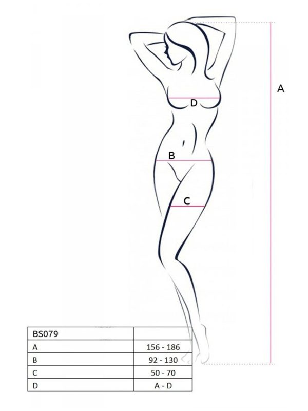 Bodystocking – mrežasti kombinezon BS079 Black - Slika 8