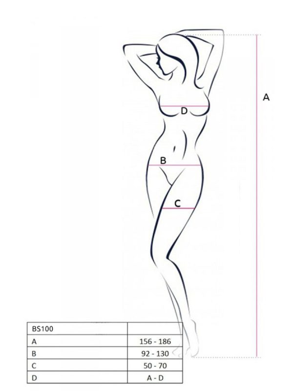Bodystocking – mrežasti kombinezon BS100 Black - Slika 8