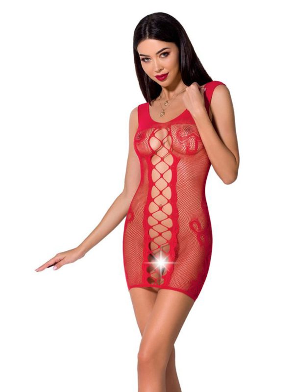 Mrežasta haljina BS 073 red - Slika 3