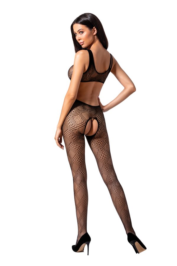 Bodystocking – mrežasti kombinezon BS085 Black - Slika 2