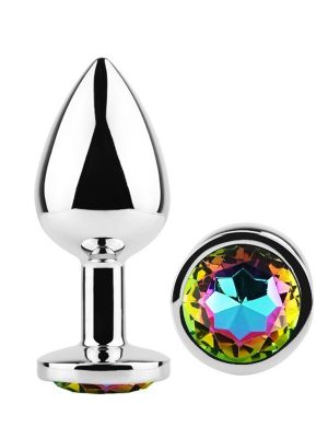 Diamond Butt Plug Medium Rainbow