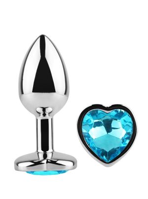 Diamond Heart Butt Plug Small Blue