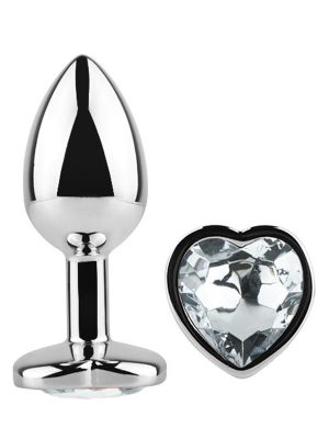 Diamond Heart Butt Plug Small Clear