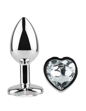 Diamond Heart Butt Plug Small Clear