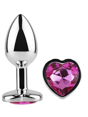 Diamond Heart Butt Plug Small Pink