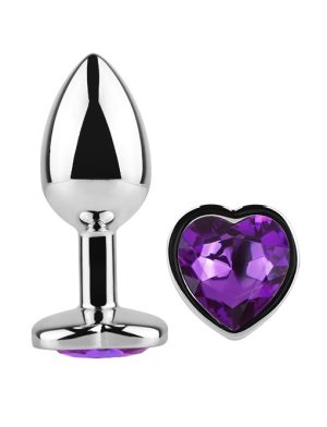 Diamond Heart Butt Plug Small Purple