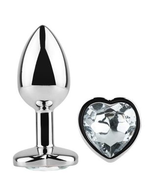 Diamond Heart Butt Plug Medium Clear