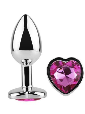 Diamond Heart Butt Plug Medium Pink