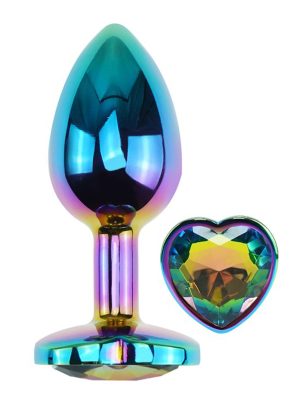 Diamond Heart Butt Plug Small Chrome