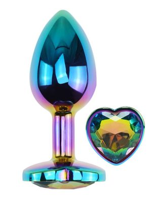 Diamond Heart Butt Plug Medium Chrome