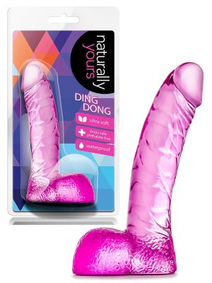 Naturally Yours roze silikonski dildo sa testisima