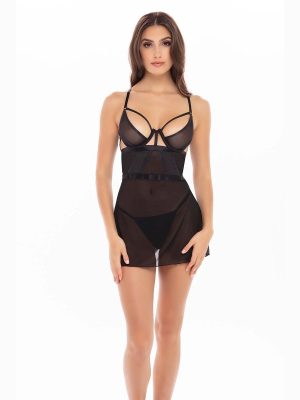 Prozirna spavaćica u crnoj boji Rene Rofe