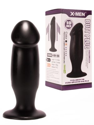 10" XMEN Butt Plug Black