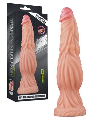 9.5'' Dual layered Platinum Silicone Cock - Flesh