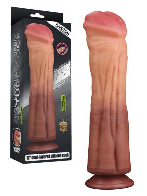12'' Dual layered Platinum Silicone Cock