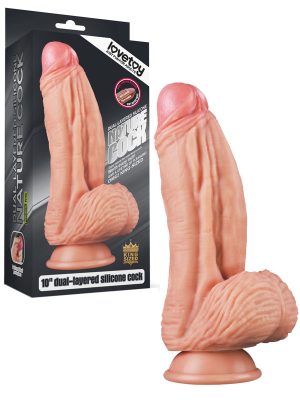 10'' Dual layered Platinum Silicone Cock - Flesh