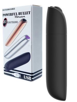 Powerful Bullet Vibrator USB Matt Black