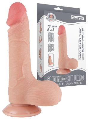 7.5" Sliding Skin Dual Layer Dong Flesh